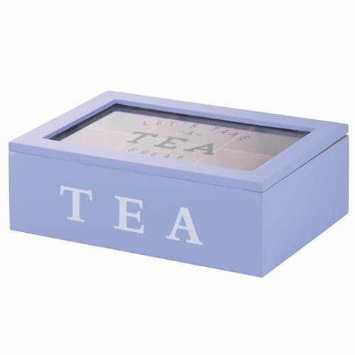 Scatola porta tè e tisane, 6 slot interni, colore lilla, Sibilla