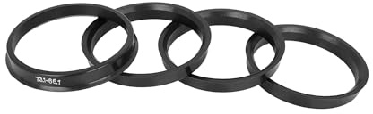 TUCKBOLD 4 anelli di centraggio in plastica da 73,1 mm a 66,1 mm per mozzo auto, parti nere
