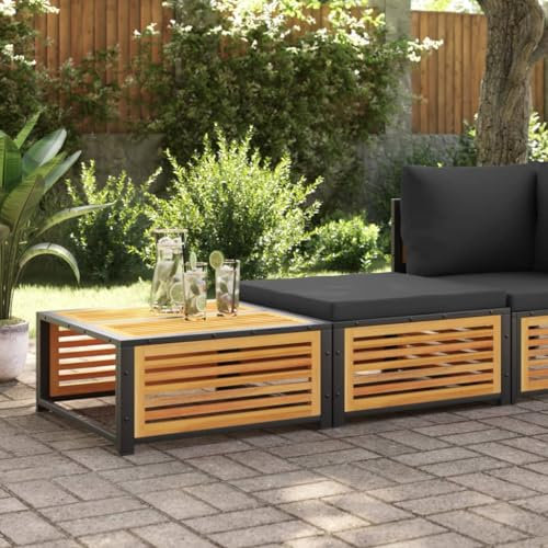 LAPOOH Gartentisch mit Hocker Massivholz Akazie, Gartentisch, Terrassentisch, Esstisch Garten, Gartenesstische, Gartenmöbel, Außentisch - 367643