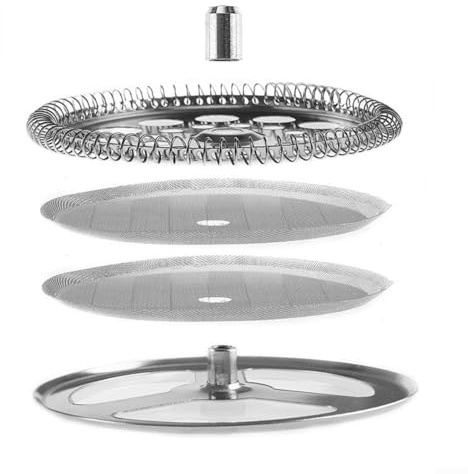 Lot de filtres à piston en acier inoxydable avec plaque en spirale et plaque croisée pour une expérience de café optimale (350 ml)