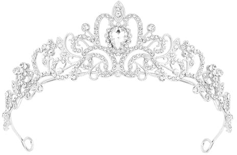 Diadem Silber Krone Krone Damen Diadem Hochzeit Diadem für Hochzeiten Abschlussbälle Festumzüge Prinzessinnenpartys Geburtstagsfeiern Usw Feier für Erwachsene (Silber)
