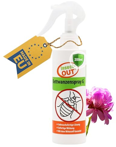 Bettwanzen Spray G - Insect-OUT 200ml - Bettwanzen Bekämpfung für Matratzen, Betten & Wohnung - auch wirksam gegen Eier, Larven - Anti Bed Bug Spray - Bettwanzenspray - Alternative zu Bettwanzenfalle