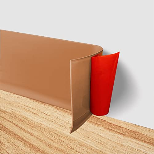 Zócalo flexible de vinilo de goma para despegar y pegar, para baño, dormitorio, cocina, oficina, marrón, 10 m