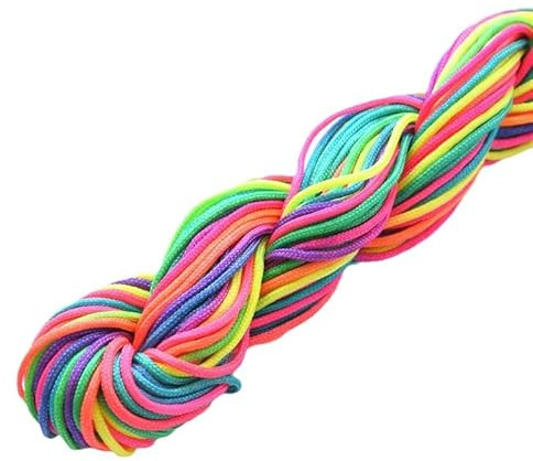 Cordoncino da 1 mm, per nodi cinesi, filo di nylon macramè, coda di topo, cordoncino di seta, per realizzare collane, bracciali e gioielli, multicolore