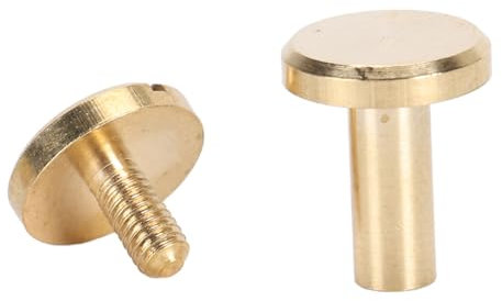 50 Set Rivet di Rilegatura in Ottone con Vite Slot Rotonda a Testa Piatta per Sacchetti di Cinture Scarpe per Scarpe in Pelle Tessuto (10x6mm)