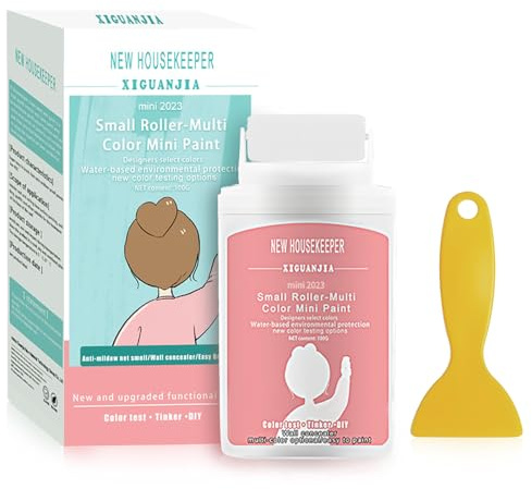 SI SEN Wandfarbe Ausbessern Weiß, 2 in 1 Ausbesserungsfarbe Weiss, Weiße Farbe Zum Ausbessern, Roller Paint, Wand Reparatur Rollbürste, für Graffiti Kratzer Flecken Risse Und Beschädigte Wände