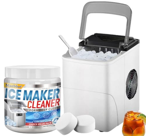 100 compresse di detergente e disincrostante per macchina del ghiaccio, pastiglie anticalcare per la pulizia profonda per macchine del ghiaccio, rimozione del calcare, sicure per tutte le macchine per