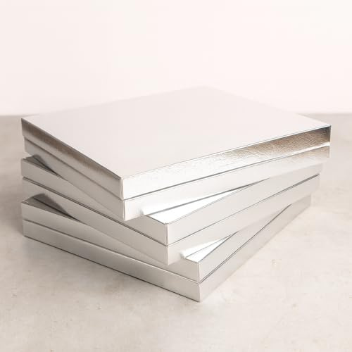 Luxuriöse Schokoladenschachtel mit 4 x 4 Trennwänden, bunte Geschenkboxen aus festem Karton, leere Verpackung mit 16 Schlitzen, für handgefertigte Pralinen, Hochzeits- oder Partygeschenke (Silber, 3