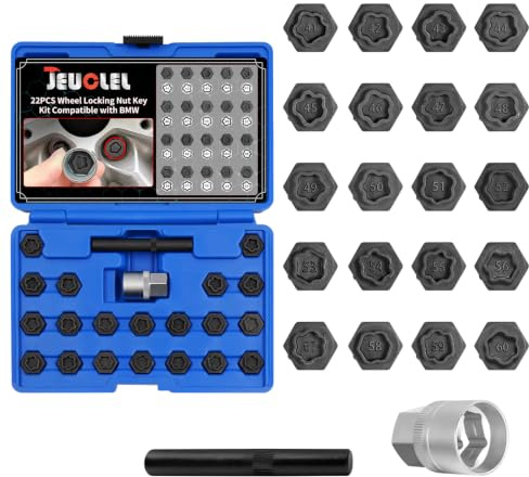 JEUCLEL 22PCS Wheel Locking Nut Key Kit Compatible with BMW Series
