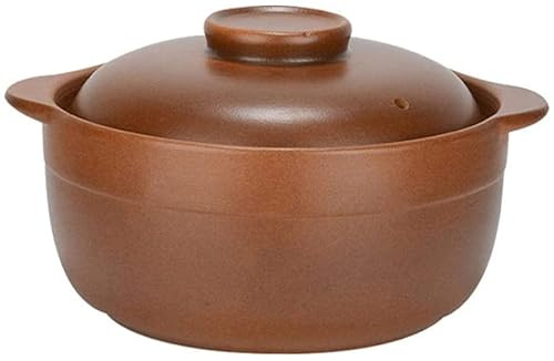 Olla de cerámica con tapa, de barro antiguo para cocinar al fuego abierto
