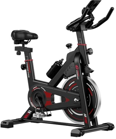 GartistGo Vélo d'appartement stationnaire, Spin Bike Équipement de gym à domicile, siège et guidon réglables, moniteur LCD et support de tablette, résistance de 0 à 100 %, entraînement cardio