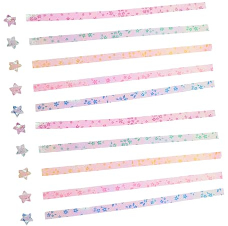 SHINEOFI 500pezzi Stelle Origami in Lamina d Oro Strisce Carta Pieghevoli Fluorescenti Per Lavoretti Fai Da Te Stelle Dei Desideri Decorazioni Per Feste Attività Per Ragazzo Ragazza