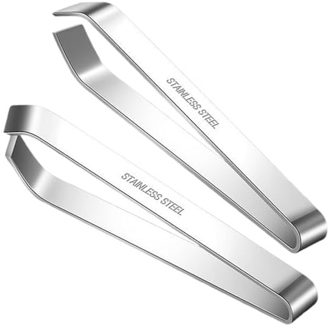 Fish Bone Tweezers Set, Professional Stainless Steel Flat and Slant Pliers Remover Set for Cooking Kitchen Salmon Trout, 2 Styles