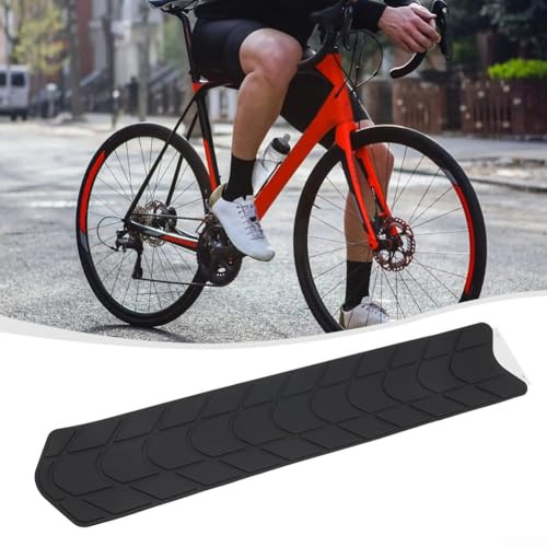 Honseadek Protector de marco de protección de cadena de bicicleta, estructura 3D, resistente a los arañazos, película repelente al agua, fácil de colocar, silicona (C)