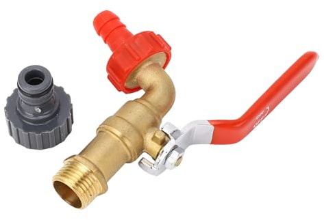 Baxnore Tuyau d'irrigation en laiton Bibb mâle vanne d'eau à ouverture rapide avec entrée G12 pouces et sortie G38 pouces G14 pouces pour lavage de voiture de jardin et plomberie d