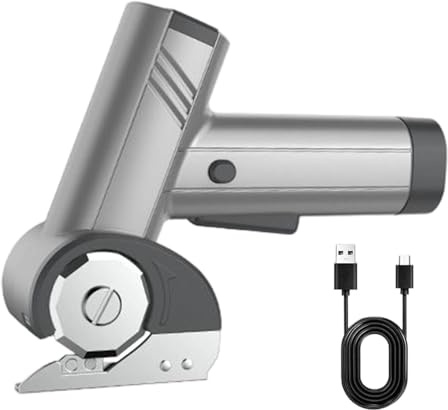 Elektrische Schere mit Akku, wiederaufladbar, 4 V, mit LED-Licht, für Stoff, Pappe, Papier, Bastelarbeiten, Teppiche, kompaktes Präzisionswerkzeug, einfaches Schneiden und Arbeiten
