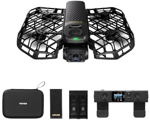 HOVERAir X1 PROMAX Drohne mit Kamera 8K, Faltbar Action Cam mit über 15 vollautomatischen Flugmodi, 42 KM/H, Fliegen überall mit OmniTerrain, Rückkollisions-Erkennung (Basis Kombo&Beacon)