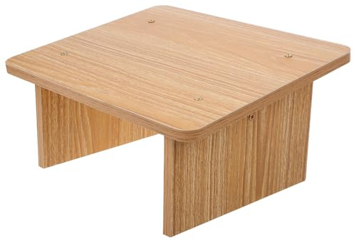 ZUNOXAZ Repose-Pieds en Bois Massif Aspect Chêne Clair, Petit Tabouret Incliné Antidérapant, Marchepied Compact sous Bureau et Salle de Bain, Support Ergonomique pour Soulager Fatigue