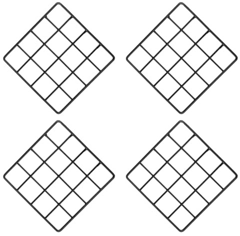 ORFOFE 2 Stück Schwarzes Eisen Fotogitter für Bildaufhängen Wandbehang Dekoration mit Geometrischem Netz für Selbstgemacht und Büro