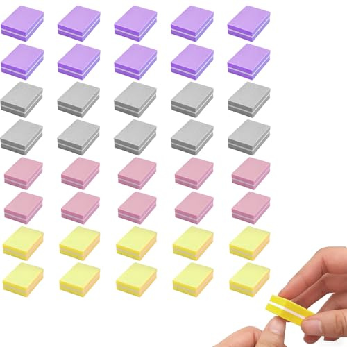 Bloques pulidores de uñas 40 Unidades para manicura Profesional, Rosa y Gris, 3,7x2,6x1,3 cm, para uñas acrílicas, Gel y Naturales, Uso en casa o salón