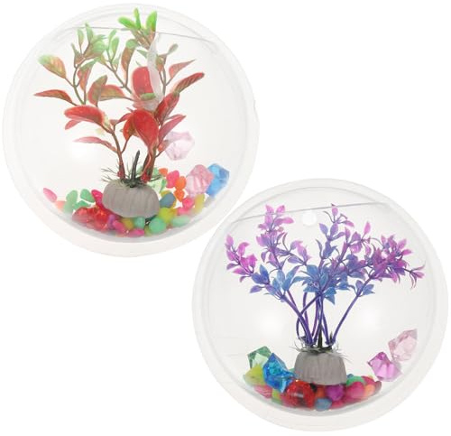 iplusmile Creative Wall Mounted Acrylic Fish Tank with Easy Installation, round Shape Fish Aquarium Bowl for Home Decor and Plants Assorted Style Assorted style