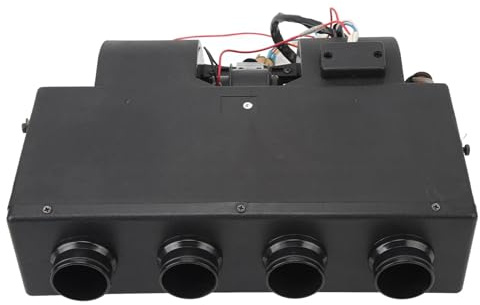 OVAQUIXI Unité d'assemblage d'évaporateur AC de Voiture à 4 Ports, Technologie de Chauffage de l'eau, Moteur de Ventilateur Puissant, Polyvalent pour les Voitures et les Camping-cars, (24V)