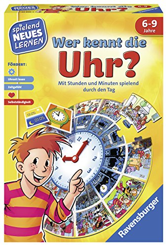 Ravensburger 24995 - Wer kennt die Uhr? - Spielen und Lernen für Kinder, Lernspiel für Kinder ab 6-9 Jahren, Spielend Neues Lernen für 1-4 Spieler