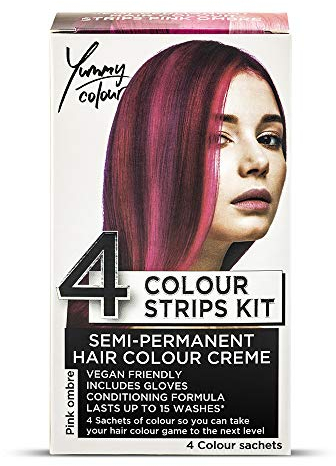 Stargazer Yummy Colour 4 Shade Semi-Permanent Hair Dye Strips Kit - Pink Ombre