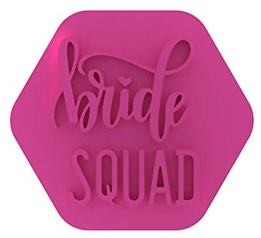 LissieLou Bride Squad Cookie Stamp Hen Bridal Bachelorette Party Theme Icing Fondant Embosser - Light Pink