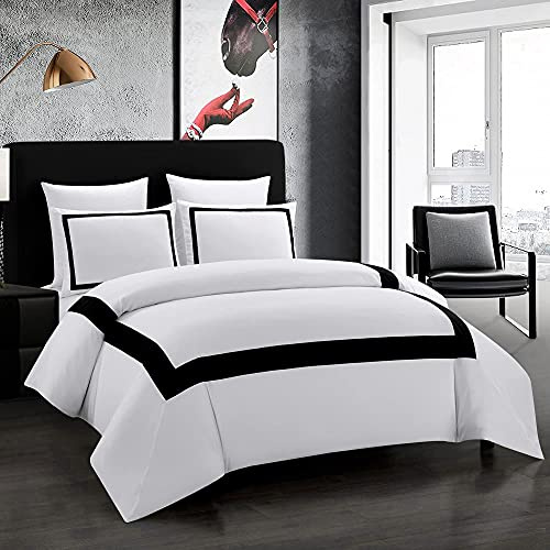 OSVINO Hotel Duvet Cover Set, 3Pcs Soft Microfiber Bedding Set, Double
