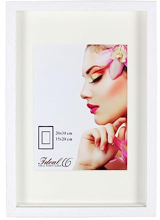 IDEAL TREND 3D Objektrahmen Holz Bilderrahmen Shirt Trikot Wanddeko Rahmen Collage Poster S223: Farbe: Weiß | Format: 24x30