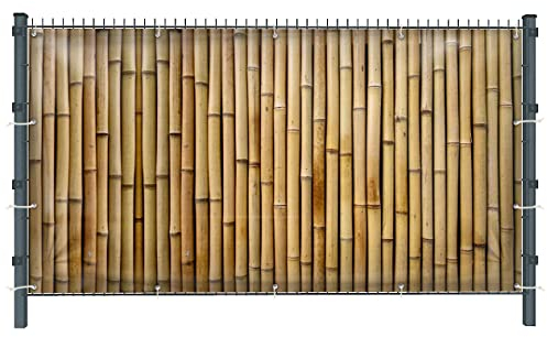 Warenfux24 Bambus (1617) - Gartensichtschutz, Motivbanner, Sichtschutz Garten, Gartendeko, 251 x 83 cm, PVC (blickdicht)
