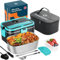 TRAVELISIMO XXL Elektrische Lunchbox Extra groß 1,8L Thermo Lunchbox Für Essen Heiß 80W, Heat Box 3-in-1 Food Warmer, Warmhaltebox Für Essen 12V/24V/220V, für Arbeit Auto Lkw Lunchbox Elektrisch