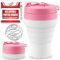 Tilcore Agitador De Proteínas Plegable Rosa Grado Alimenticio, Tapa A Prueba De Fugas De 600 Ml / 20 Oz - Vasos Mezcladores De Silicona Reutilizables Con Bola Mezcladora Para Batidos De Proteínas
