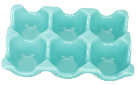 LABRIMP Keramik Eierhalter 6 Stück Eierkarton aus Porzellan für Kühlschrank und Küchentheke Stabiles Design zur Aufbewahrung von Hühnereiern und Eiern Beim Backen
