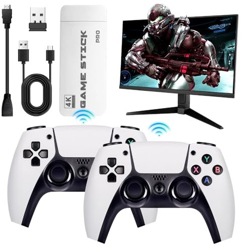 NAVESO Nostalgic Box Game, oltre 40.000 console di gioco retrò + 2 controller wireless, console di gioco plug & play, bastone da gioco retrò, console di gioco retrò wireless per feste multiplayer (128