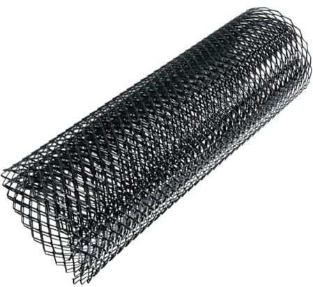 Riloer Rejilla de malla de aleación de aluminio, universal de 8 x 16 mm, rejilla de ventilación para coche, rejilla de malla de panal de rombos, color negro