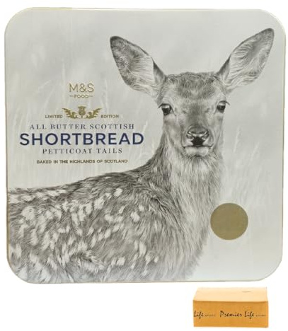 All Butter Scottish Shortbread Limited Edition Petticoat Tails Fawn Tin M&S, 360g, In Premier Life Store Box