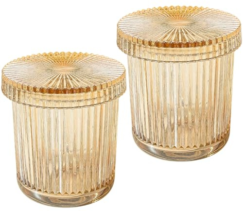 UNTERING Contenedor de hisopo de algodón de doble vidrio, higiénico, sellado, organizadores de baño para almacenamiento de encimera y decoración del hogar, soporte de hisopo de algodón de vidrio