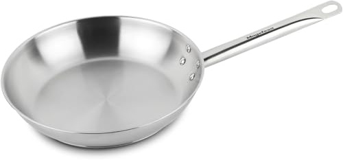 MAGEFESA Ecosteel - Sartén de 26 cm, Acero Inoxidable, Sin Antiadherente, Apta para Todas las Cocinas, Inducción, Libre de PFOA/PFTE, Mango de Acero