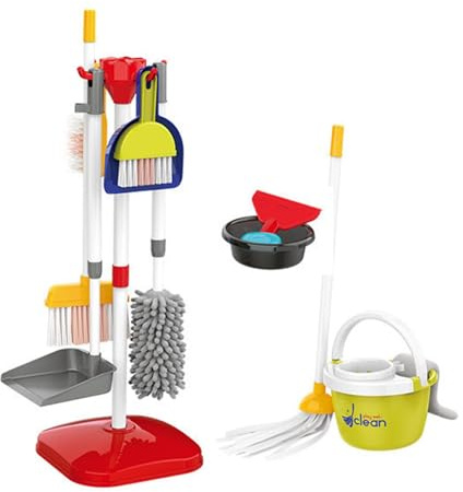CoudarTitie Strumento per Le Pulizie Domestiche per Bambini, Giocattolo Spazzatrice per Bambini, Gioco di Ruolo, Abilità Pratiche, per I più Piccoli, E Set per Le, 18 Pollici