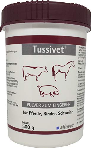 Alfavet Tussivet, Pulver bei Husten für Pferd, Rind und Schwein, 500g Dose