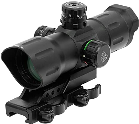 UTG Taktisches Leuchtpunktvisier 6 Zoll ITA CQB T-dot Sight mit Offset QD Montage, Rot/Grün, SCP-TDTDQ