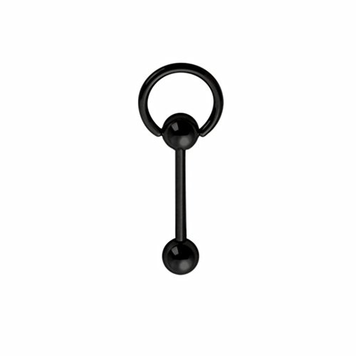 eeddoo Piercing Stab mit BCR Schwarz Edelstahl 1,6 x 16mm 6 x 6