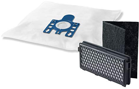 20 Staubsaugerbeutel + 1 Hepa- & 1 Motorfilter kompatibel mit Miele S 8340 EcoLine Lotosweiß, im Vorteilspack von Microsafe®