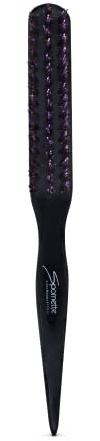Spornette Boar Bristle Hair Brush for Women & Men - Little Wonder Small Teasing Brush - Create Slick Backs & Volume - Boar & Tourmaline Nylon Bristles for Back Brushing & Combing (Purple)