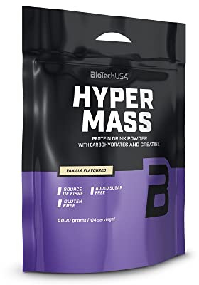 BioTechUSA Hyper Mass | Prise de masse avec mélange de glucides et de protéines | Créatine micronisée | Sans gluten, 6.8 kg, Vanille