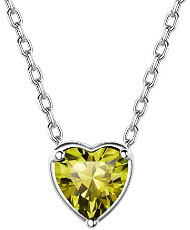 Suplight Collar Plata de Ley 925 Con Colgante de Corazón - Piedra Nacimiento de 12 Meses Para Mujer, Esposa, Mamá, Novia, Hija, Amiga - Regalo Cumpleaños, Navidad, Aniversario, San Valentín