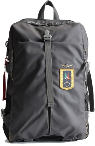 Aeronautica Militare Linea Frecce Zaino Porta PC in Tessuto Tecnico gommato Verde 31x48x20 cm Colore Antracite