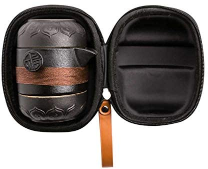 Oriental riverkit Service à Thé Kungfu en Céramique Service à Thé De Voyage Portable avec Sac De Voyage, pour Portable en Plein Air Voyages, 1 Théière, 2 Tasses à Thé